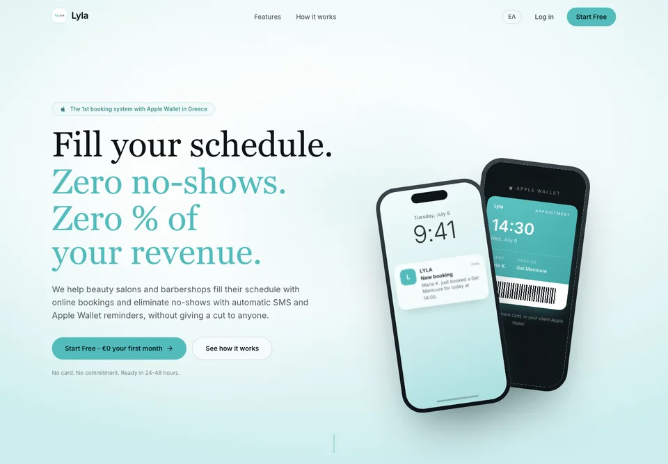 Lyla desktop website
